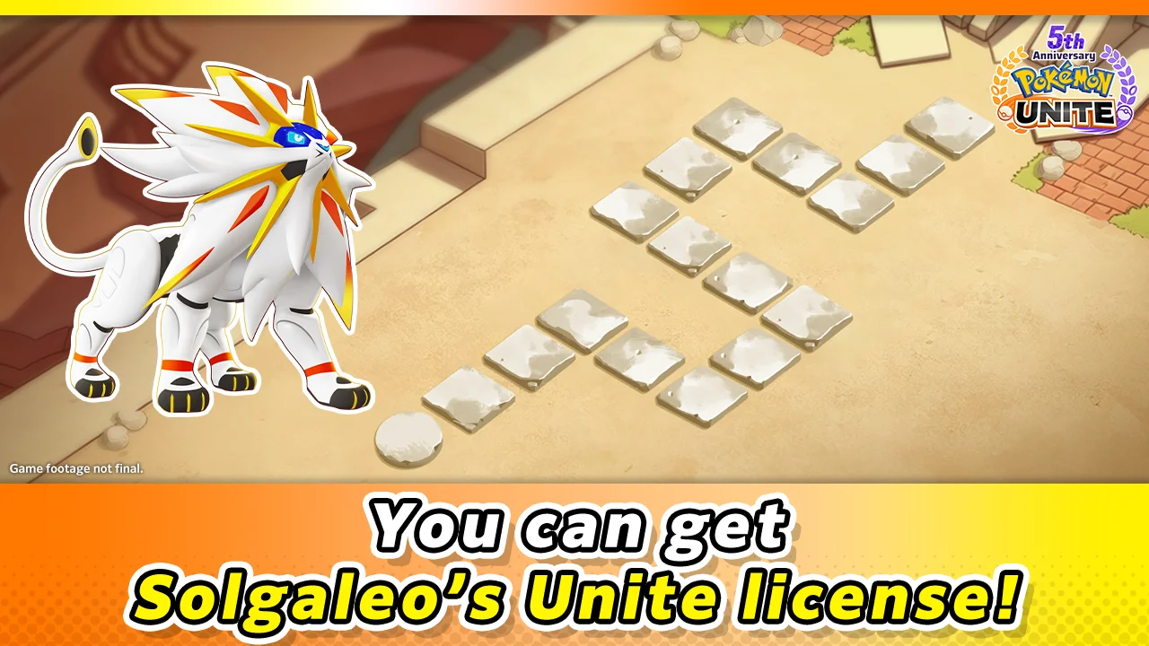 Solgaleo ilumina el campo de batalla en Pokémon UNITE: ¡Consigue su Licencia Unite!
